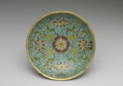 图片[2]-Copper stem bowl in cloisonne enamels, Qing dynasty (1644-1911)-China Archive